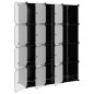 vidaXL Estantería de cubos con 12 compartimentos y puertas PP negro vidaXL Estantería de cubos con 12 compartimentos y puertas PP negro