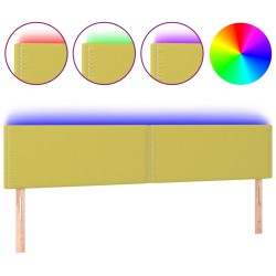 vidaXL Cabecero con LED de tela verde 200x5x78/88 cm