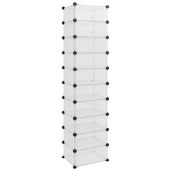 vidaXL Zapatero PP transparente 44x32x174 cm