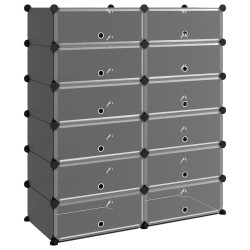 vidaXL Zapatero PP negro 94,5x36,5x106 cm