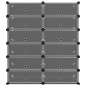 vidaXL Zapatero PP negro 94,5x36,5x106 cm vidaXL Zapatero PP negro 94,5x36,5x106 cm