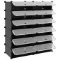 vidaXL Zapatero PP negro 94,5x36,5x106 cm vidaXL Zapatero PP negro 94,5x36,5x106 cm