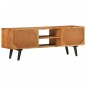 vidaXL Mueble de TV con puertas metal madera maciza acacia 112x30x40cm vidaXL Mueble de TV con puertas metal madera maciza acacia 112x30x40cm