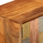 vidaXL Mueble de TV con puertas metal madera maciza acacia 112x30x40cm vidaXL Mueble de TV con puertas metal madera maciza acacia 112x30x40cm