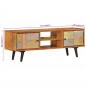 vidaXL Mueble de TV con puertas metal madera maciza acacia 112x30x40cm vidaXL Mueble de TV con puertas metal madera maciza acacia 112x30x40cm