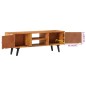 vidaXL Mueble de TV con puertas metal madera maciza acacia 112x30x40cm vidaXL Mueble de TV con puertas metal madera maciza acacia 112x30x40cm