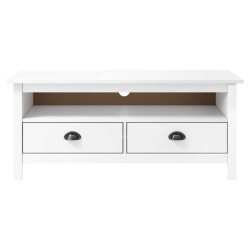 vidaXL Mueble de TV Hill madera maciza de pino blanco 110x40x47 cm