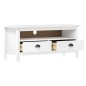 vidaXL Mueble de TV Hill madera maciza de pino blanco 110x40x47 cm vidaXL Mueble de TV Hill madera maciza de pino blanco 110x40x47 cm