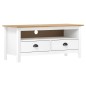 vidaXL Mueble de TV Hill madera maciza de pino blanco 110x40x47 cm