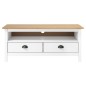 vidaXL Mueble de TV Hill madera maciza de pino blanco 110x40x47 cm