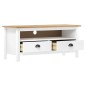 vidaXL Mueble de TV Hill madera maciza de pino blanco 110x40x47 cm