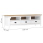 vidaXL Mueble de TV Hill madera maciza de pino blanco 158x40x47 cm vidaXL Mueble de TV Hill madera maciza de pino blanco 158x40x47 cm