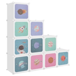 vidaXL Estantería infantil de cubos con 10 compartimentos blanco PP