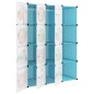 vidaXL Estantería infantil de cubos con 12 compartimentos azul PP vidaXL Estantería infantil de cubos con 12 compartimentos azul PP