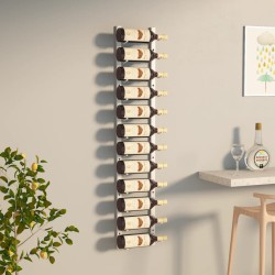 vidaXL Botellero de pared para 12 botellas hierro blanco
