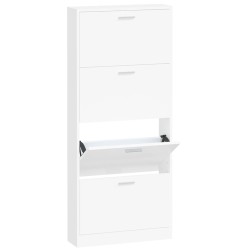 vidaXL Mueble zapatero madera contrachapada blanco 59x17x150 cm