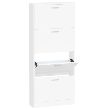 vidaXL Mueble zapatero madera contrachapada blanco 59x17x150 cm