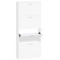 vidaXL Mueble zapatero madera contrachapada blanco 59x17x150 cm vidaXL Mueble zapatero madera contrachapada blanco 59x17x150 cm