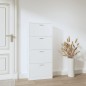 vidaXL Mueble zapatero madera contrachapada blanco 59x17x150 cm vidaXL Mueble zapatero madera contrachapada blanco 59x17x150 cm