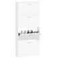 vidaXL Mueble zapatero madera contrachapada blanco 59x17x150 cm vidaXL Mueble zapatero madera contrachapada blanco 59x17x150 cm