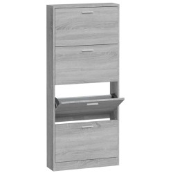 vidaXL Mueble zapatero madera contrachapada gris Sonoma 59x17x150 cm