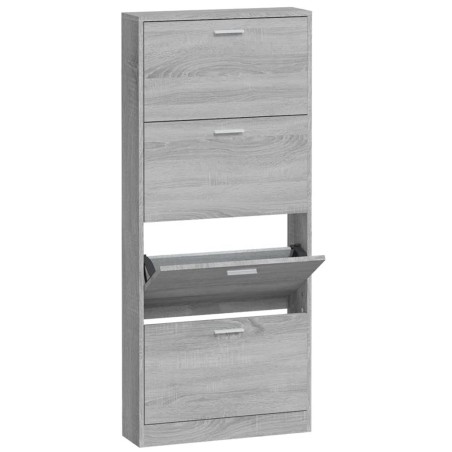 vidaXL Mueble zapatero madera contrachapada gris Sonoma 59x17x150 cm