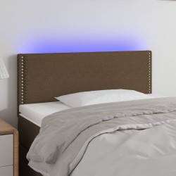 vidaXL Cabecero con LED de tela marrón oscuro 100x5x78/88 cm