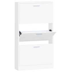 vidaXL Mueble zapatero madera contrachapada blanco 59x17x108 cm