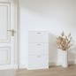 vidaXL Mueble zapatero madera contrachapada blanco 59x17x108 cm vidaXL Mueble zapatero madera contrachapada blanco 59x17x108 cm