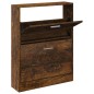 vidaXL Mueble zapatero madera contrachapada roble ahumado 59x17x81 cm vidaXL Mueble zapatero madera contrachapada roble ahumado 59x17x81 cm