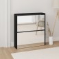 vidaXL Mueble zapatero con espejo 2 niveles negro 63x17x67 cm vidaXL Mueble zapatero con espejo 2 niveles negro 63x17x67 cm