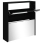 vidaXL Mueble zapatero con espejo 2 niveles negro 63x17x67 cm vidaXL Mueble zapatero con espejo 2 niveles negro 63x17x67 cm