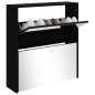 vidaXL Mueble zapatero con espejo 2 niveles negro 63x17x67 cm vidaXL Mueble zapatero con espejo 2 niveles negro 63x17x67 cm