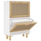 vidaXL Zapatero madera contrachapada blanco ratán natural 52x25x80 cm vidaXL Zapatero madera contrachapada blanco ratán natural 52x25x80 cm
