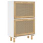 vidaXL Zapatero madera contrachapada blanco ratán natural 52x25x80 cm vidaXL Zapatero madera contrachapada blanco ratán natural 52x25x80 cm