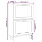 vidaXL Zapatero madera contrachapada blanco ratán natural 52x25x80 cm vidaXL Zapatero madera contrachapada blanco ratán natural 52x25x80 cm