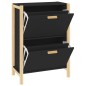 vidaXL Mueble zapatero madera contrachapada negro 57,5x33x80 cm vidaXL Mueble zapatero madera contrachapada negro 57,5x33x80 cm