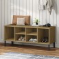 vidaXL Zapatero patas de metal OSLO madera maciza marrón 106x35x45 cm vidaXL Zapatero patas de metal OSLO madera maciza marrón 106x35x45 cm