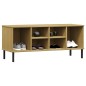 vidaXL Zapatero patas de metal OSLO madera maciza marrón 106x35x45 cm vidaXL Zapatero patas de metal OSLO madera maciza marrón 106x35x45 cm