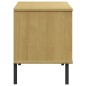 vidaXL Zapatero patas de metal OSLO madera maciza marrón 106x35x45 cm vidaXL Zapatero patas de metal OSLO madera maciza marrón 106x35x45 cm