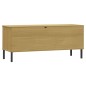vidaXL Zapatero patas de metal OSLO madera maciza marrón 106x35x45 cm vidaXL Zapatero patas de metal OSLO madera maciza marrón 106x35x45 cm