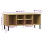 vidaXL Zapatero patas de metal OSLO madera maciza marrón 106x35x45 cm vidaXL Zapatero patas de metal OSLO madera maciza marrón 106x35x45 cm