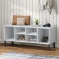 vidaXL Zapatero con patas metal OSLO madera maciza blanco 106x35x45 cm