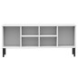 vidaXL Zapatero con patas metal OSLO madera maciza blanco 106x35x45 cm