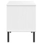 vidaXL Zapatero con patas metal OSLO madera maciza blanco 106x35x45 cm