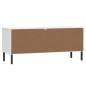 vidaXL Zapatero con patas metal OSLO madera maciza blanco 106x35x45 cm