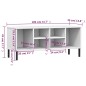 vidaXL Zapatero con patas metal OSLO madera maciza blanco 106x35x45 cm