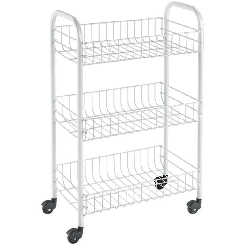 Metaltex Carrito de cocina con 3 cestas Siena blanco Metaltex Carrito de cocina con 3 cestas Siena blanco