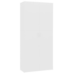 vidaXL Mueble zapatero de madera contrachapada blanco 80x35,5x180 cm