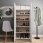 vidaXL Mueble zapatero de madera contrachapada blanco 80x35,5x180 cm vidaXL Mueble zapatero de madera contrachapada blanco 80x35,5x180 cm
